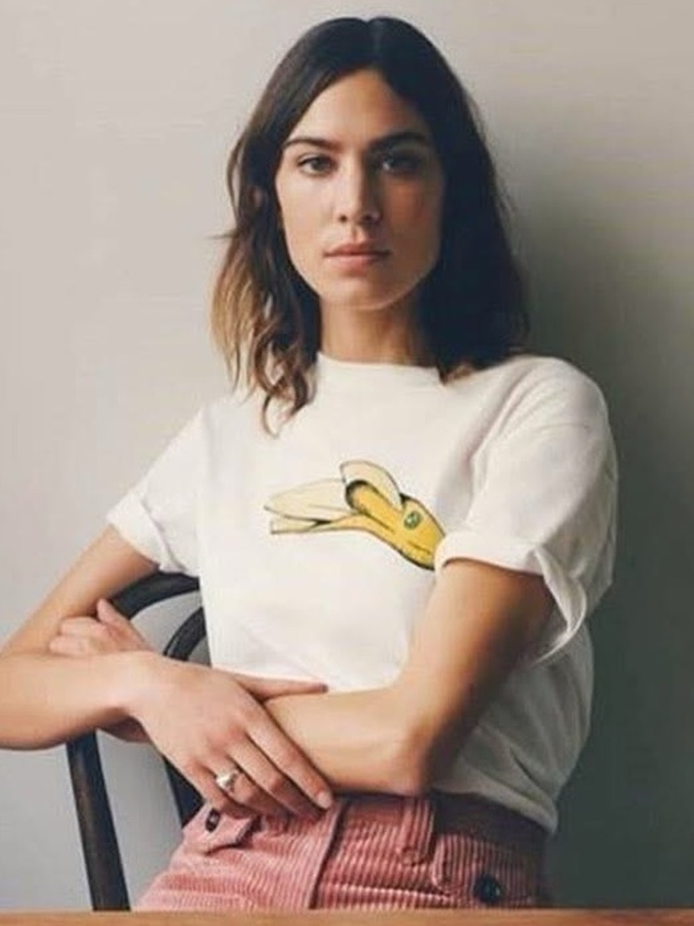 Alexa Chung Short Sleeve Banana Graphic Tee